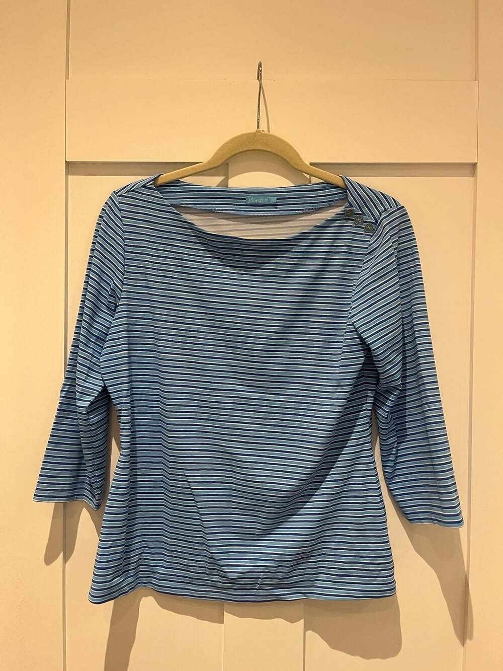 J.McLaughlin Wavesong Catalina Cloth Stripe 3/4 Sleeve Boatneck Top
